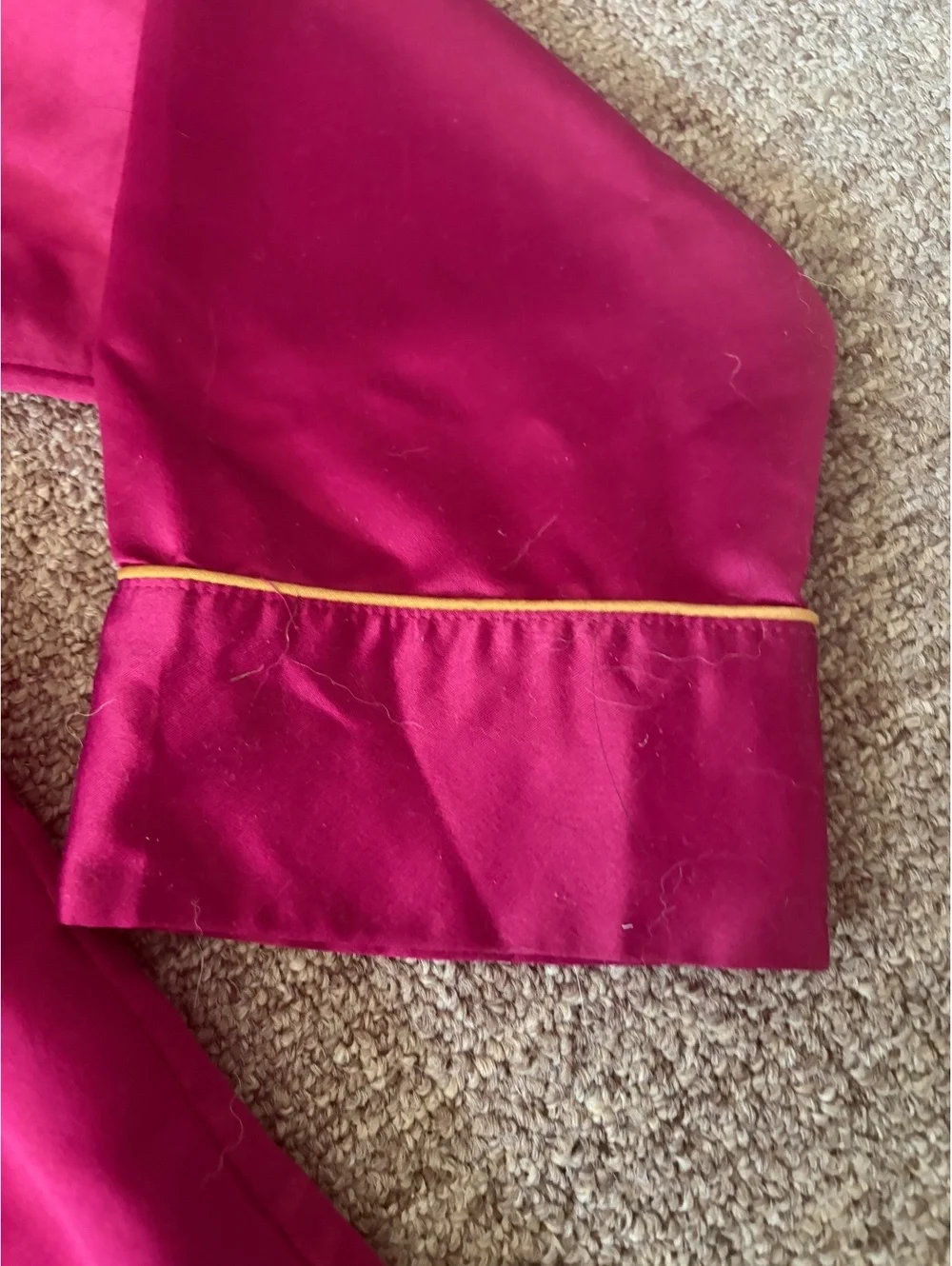 Lauren Ralph Lauren Burgundy pink Pajama Set with Gold Piping - Large